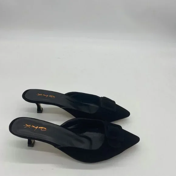 XYD Women Pointed Toe Sandal Pumps Mid Kitten Heel - Picture 3 of 9